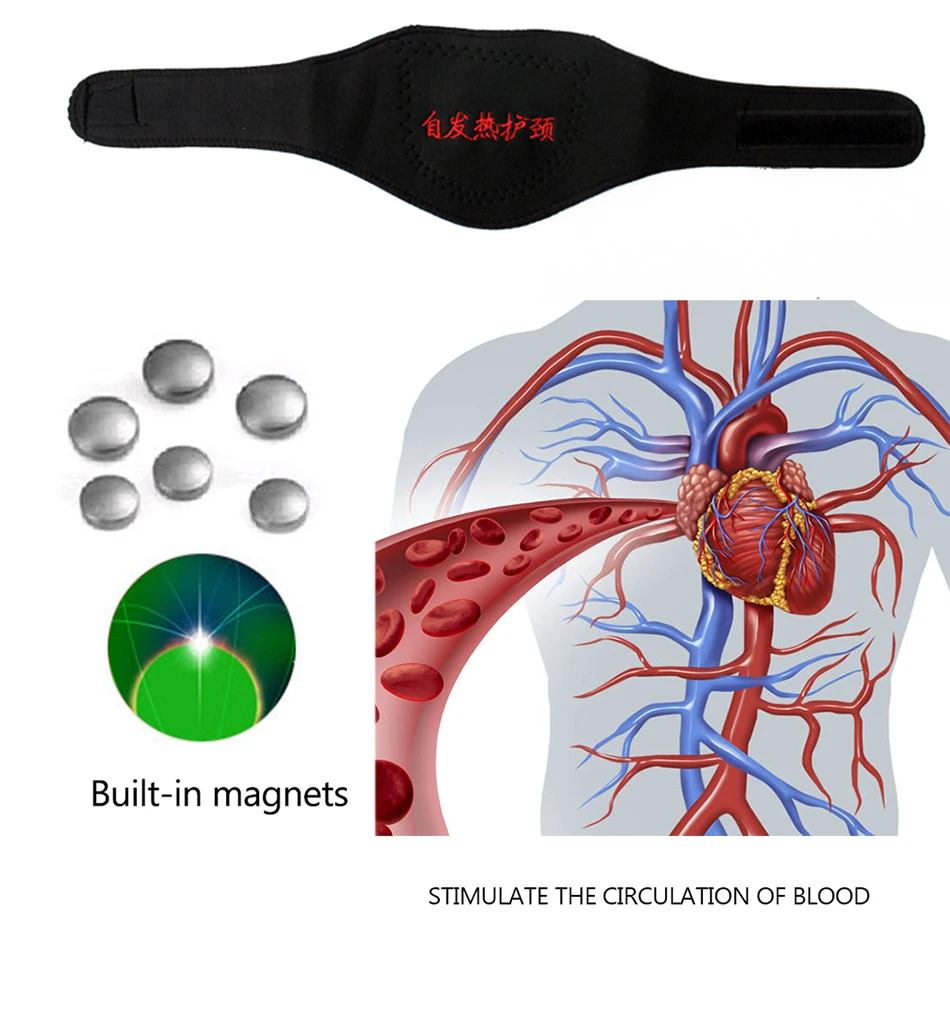 1 шт. поддержка шеи терапевтические магниты на ремень Бандаж с турмалином самонагревающийся магнит для шеи шейный пояс с турмалином