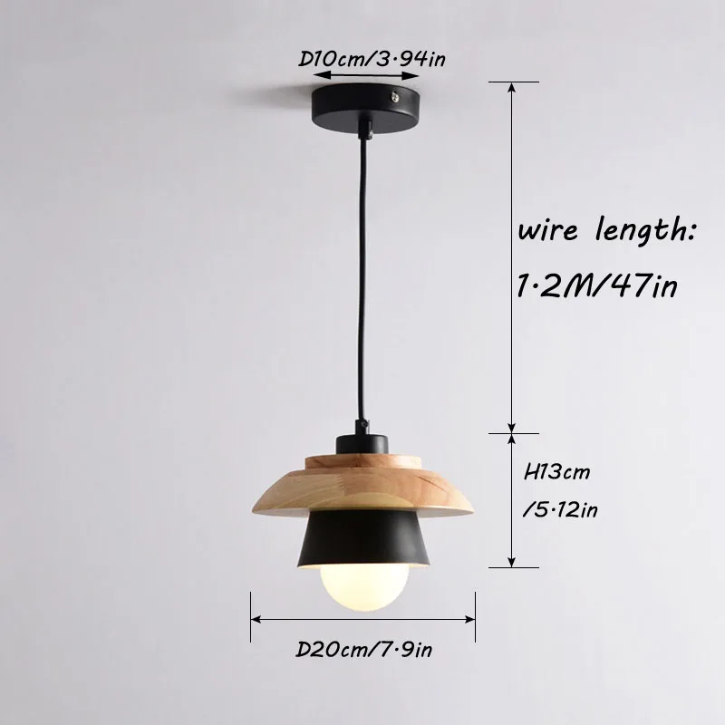 Nordic Drop Lights Solid Oak Wook Pendant Light Hanging Restaurant Pendant Lamp E27 E26 Socket Cafe Dining Pendant Light Indoor Lighting Fixture (15)
