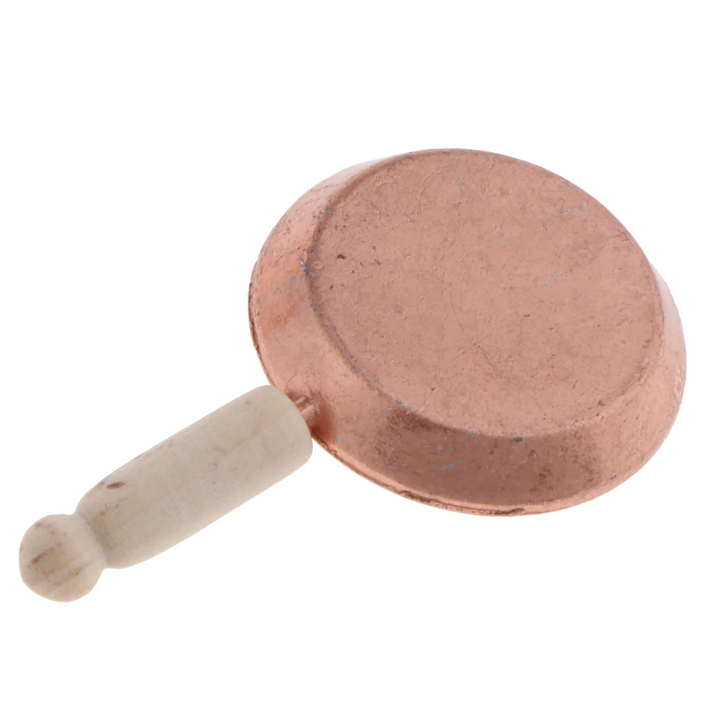 1:12 Dollhouse Miniature Bronze Frying Pan Pot Kettle Kitchen Cooking Kit Classic Toy Pretend Play Doll House Decor Collectibles