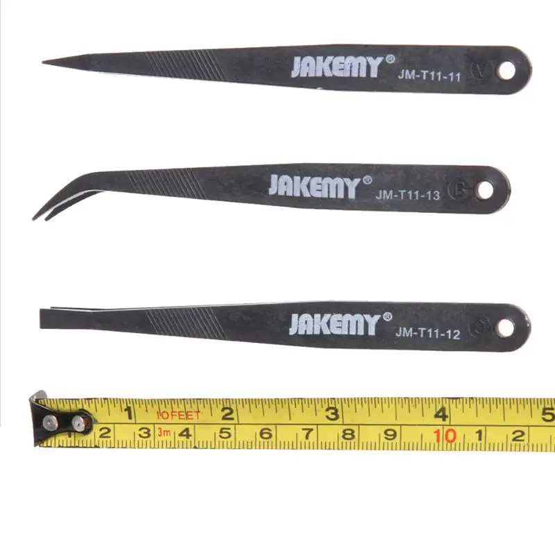 3 en 1 Pinzas antiestáticas Kit calor plano curvado Pinzas Set Kit de herramientas de reparación para iPhone cerámica 3 en 1 Pinzas antiestáticas Kit calor plano curvado Pinzas Set Kit de herramientas de reparación para iPhone cerámica