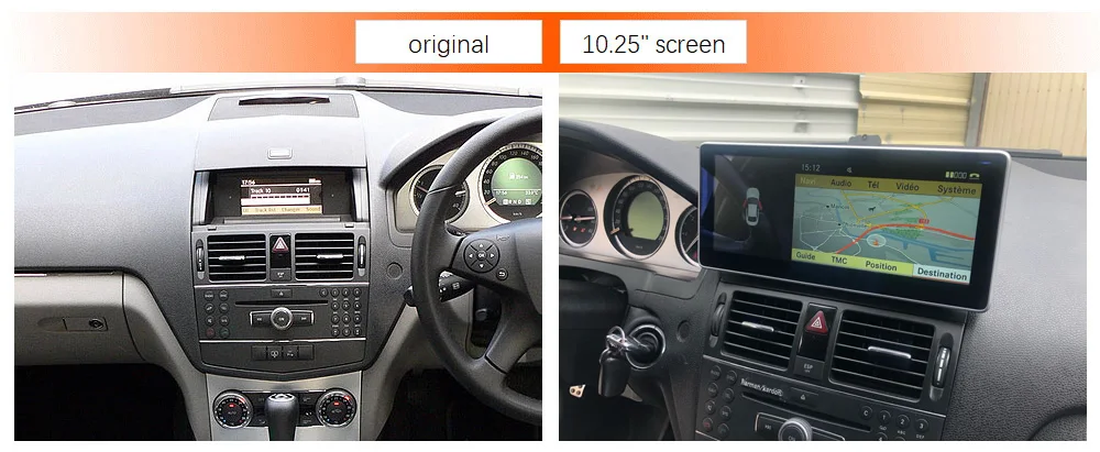 Sale 8-Core 4+64G Car Android 10.25 inch Display for Mercedes Benz C Class W204 2008-2010 Command System Upgrade Head Up Screen 8