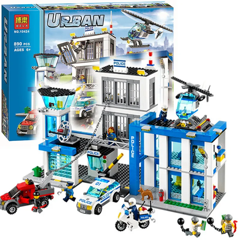 

890pcs BELA 10424 Urban City Police Police Station building blocks Minifigures set bricks baby boy kid legoe toys gift