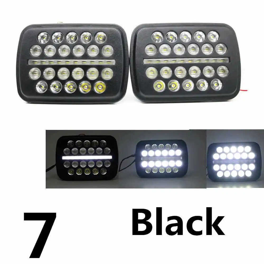 For Jeep Cherokee XJ 1984 to 2001 lamps 5x7  INCH led truck front headlight 6x7Inch square LED headlamp daymaker for jeep XJ.BFD_