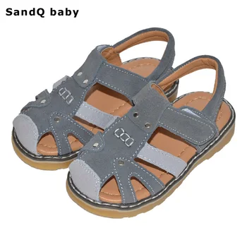 

Boys Sandals 2020 New Summer Genuine Leather Children Beach Sandals Slip-resistant Suede Kids Shoes Breathable Rivets Boys Shoes