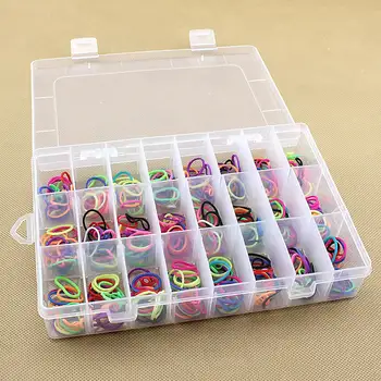 

3 pcs 24 grid Plastic Storage Jewelry Box Compartment Adjustable Container for Beads earring box for jewelry rectangle Box Case