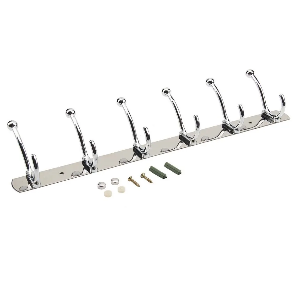 Buy Single Rod 45CM 6 Hooks Wall Coat Hanger Bathroom