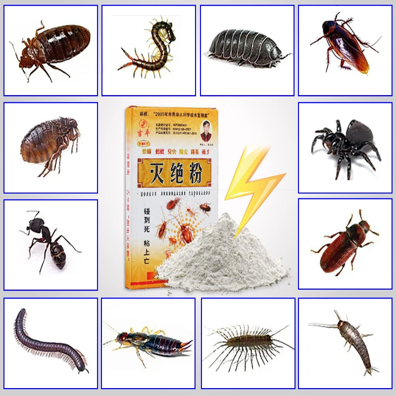 

10 Packs Powder Cockroach Killing Bait Pest Control Toxic Kill Powder Ants Bed Bugs Fleas Scorpions Insecticide Roach Powder 35