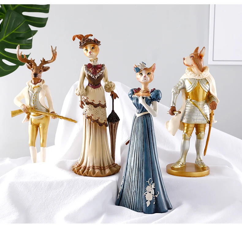 

Creative Mr Elk And Mr Wolf Take Hunting And Robbing Hunting Statue Home Decor Crafts Room Decor Objects Office Resin Figurines