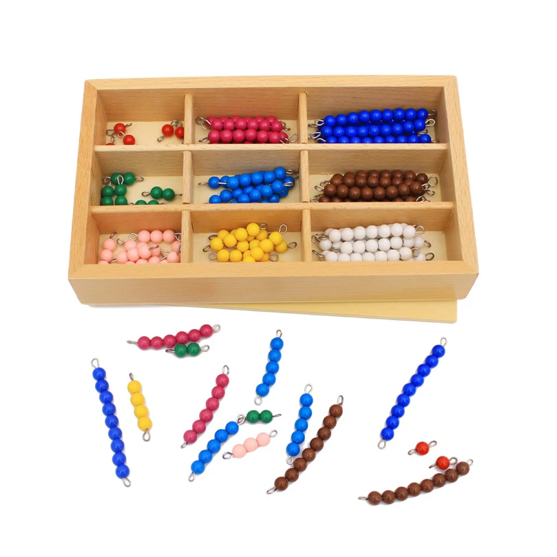 Kids Toys Montessori Materials Educational Wooden Toy Colorful Checker Board Beads Math Toys Early Childhood Preschool Training 5