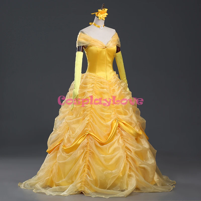 CosplayLove Beauty and The Beast Cosplay Custom-made Belle Cosplay Dress Yellow Adult Kid Princess Cosplay Costume With Cloak (12)