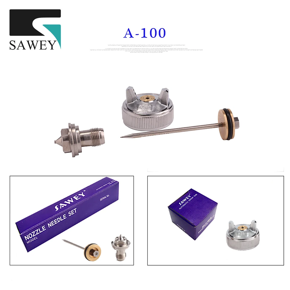 Tanie Sawey A 100 atomizacja automatyczna dysza natryskowa zestawy, dysza igły Air Cap zestaw części, japonia zestawy, darmowa wysyłka