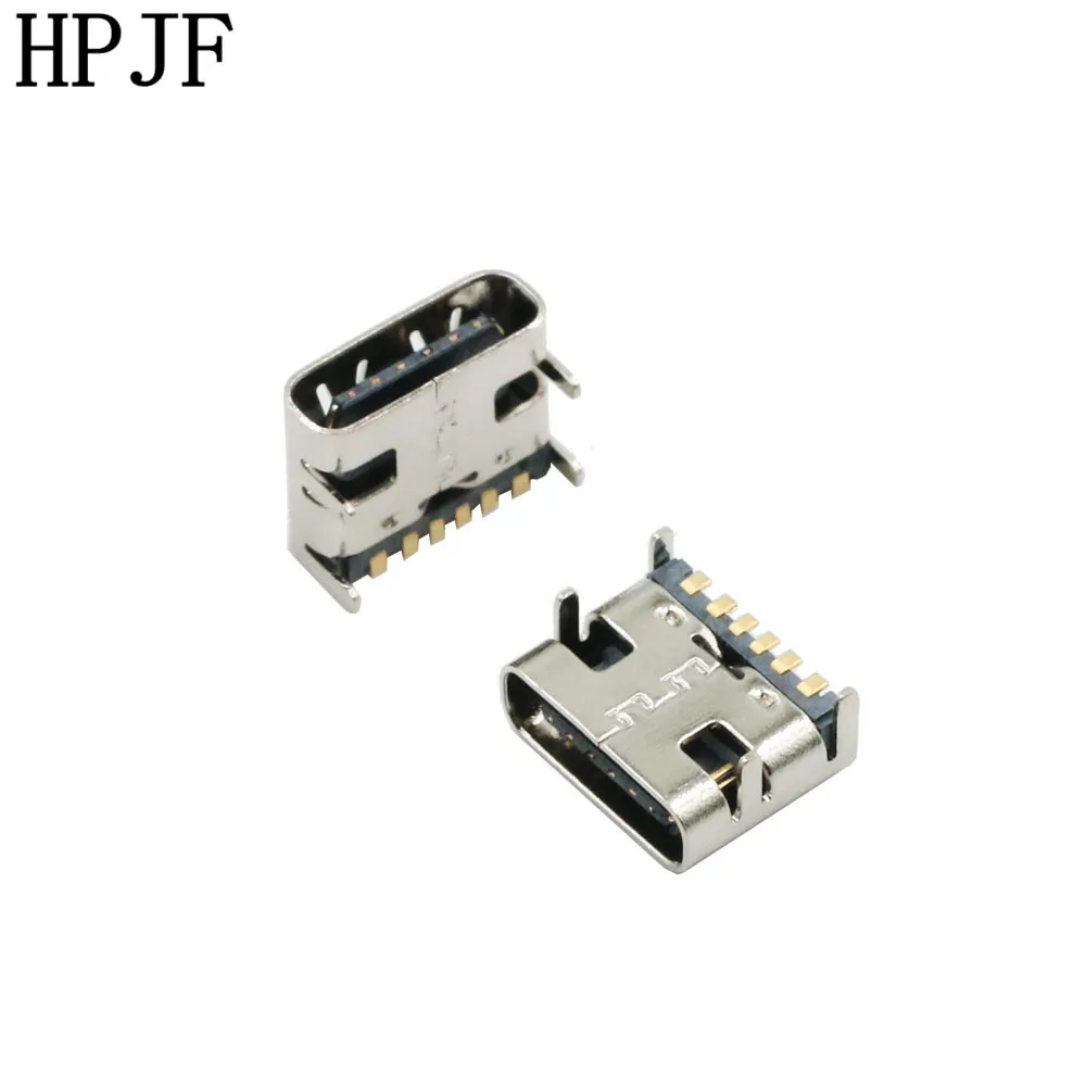 10 шт. TYPE-C USB SMD гнездо 6 P 6-контактный DIP4 SMT Hd интерфейс передачи для смартфонов разъем зарядки