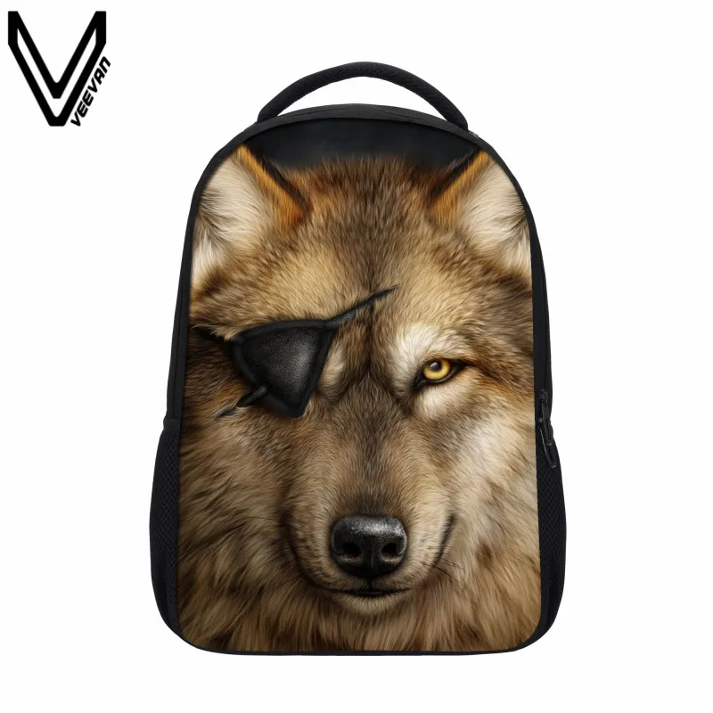 Buy VEEVANV Cool One Eyed Wolf Printing Backpacks For