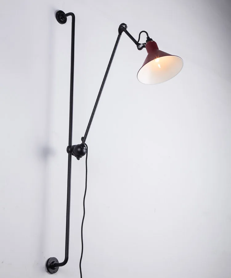 Европейский художественный Декор светодиодный настенный прикроватный светильник Белый Черный Регулируемая настенная лампа с длинным кронштейном