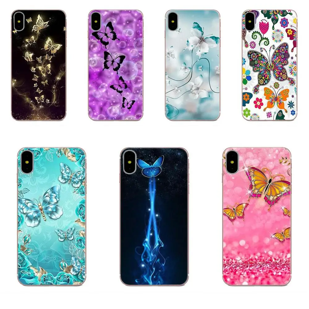

For Galaxy Alpha Core Note 2 3 4 S2 A10 A20 A20E A30 A40 A50 A60 A70 M10 M20 M30 Soft Accessories Pouches Cute Butterfly Flower