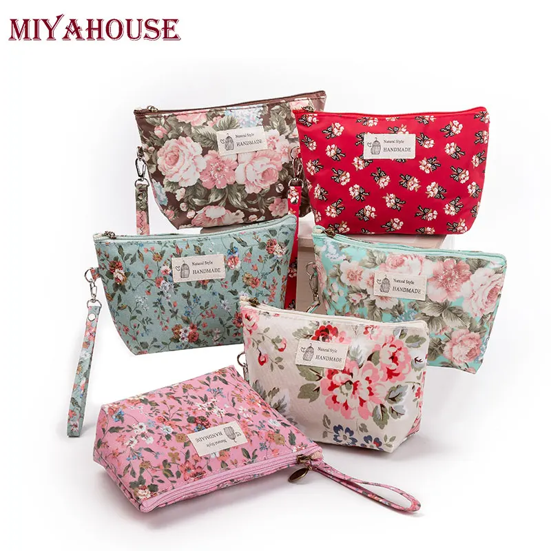 Miyahouse Female Makeup Bags Vintage Floral Cosmetics Pouches For Travel Ladies Pouch Women ...