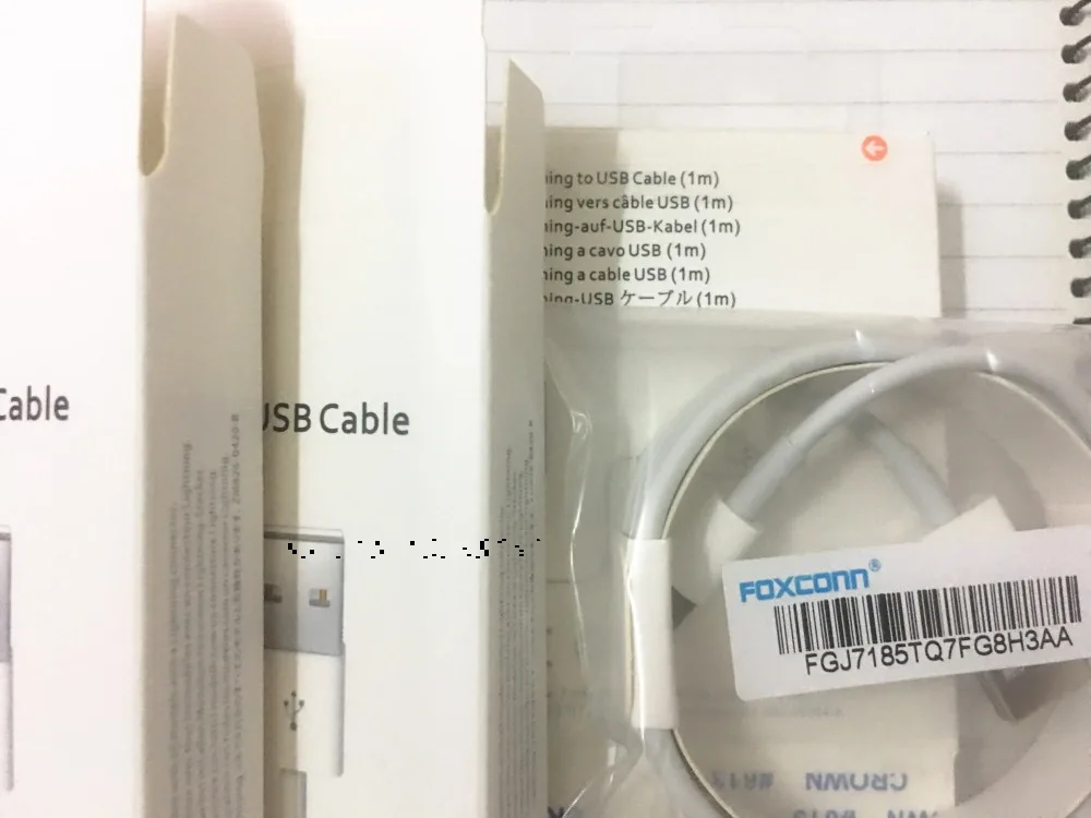 

100pcs/lot 100% Genuine AAAAA+ 1m/3ft E75 Chip 8ic Sync Data USB charging cable for iphone X 7 8 plus 6 6s 5s With packing box