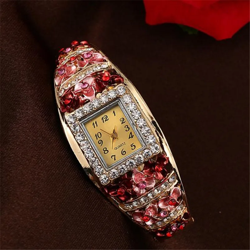 

Fashion Brand Watch Women Quartz Luxury Crystal Flower Bracelet Watch Ladies Watch relogio feminino drop shipping