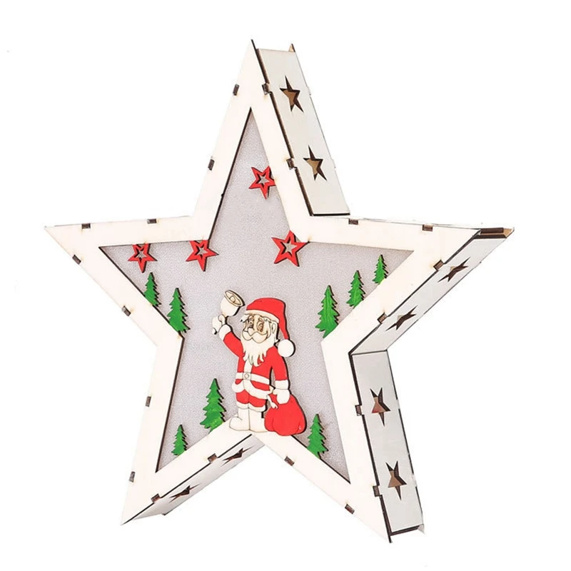 

Led Light Pentagram Wooden Creative Chrsitmas Decoration Night Lamp Ornaments for Party Festival Bedroom Gifts Chrsitmas