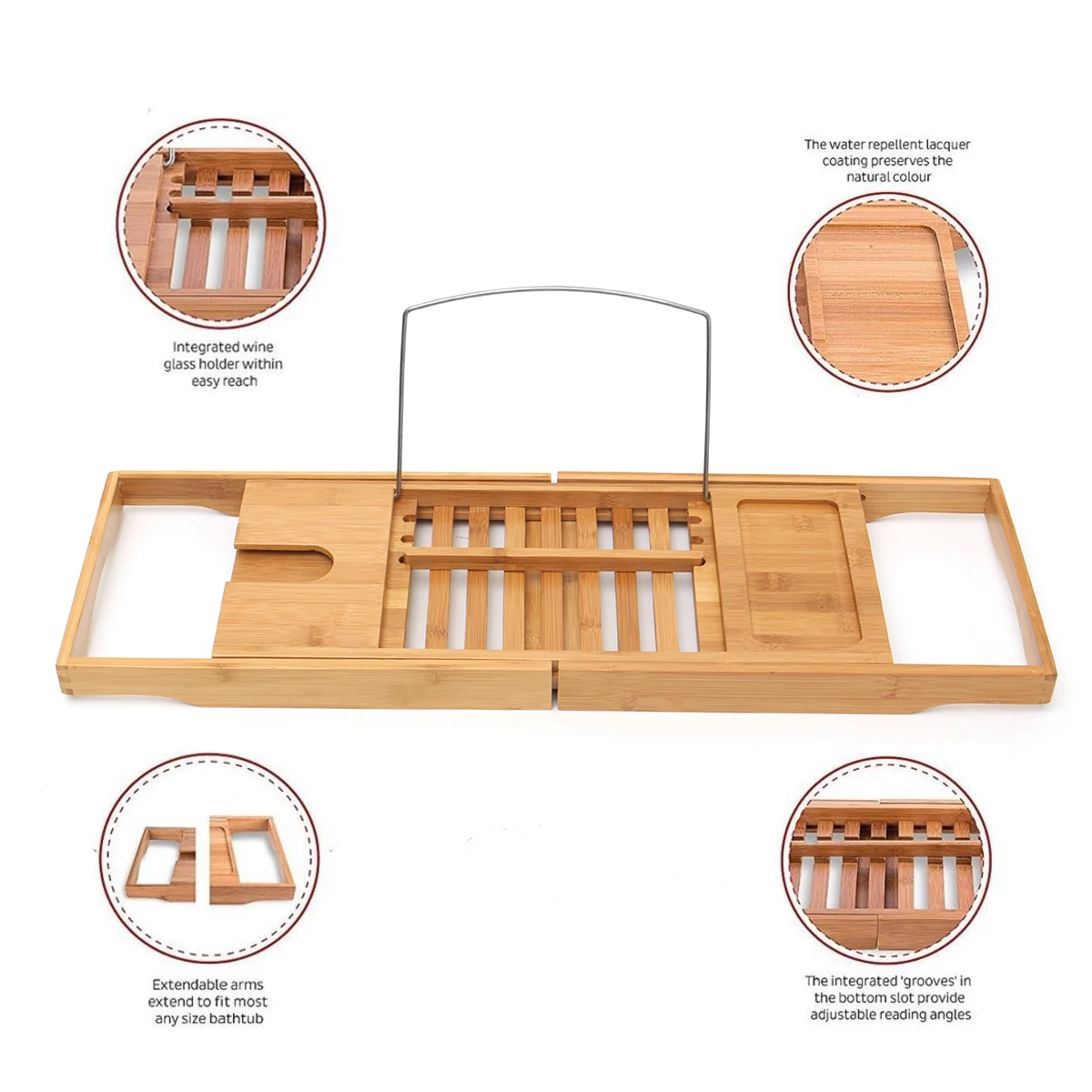 Preise Luxus Bad Bambus Bad Regal Bad Tray Badewanne Halter Brücke Badewanne Caddy Tray Rack Wein Halter Badewanne Rack Unterstützung