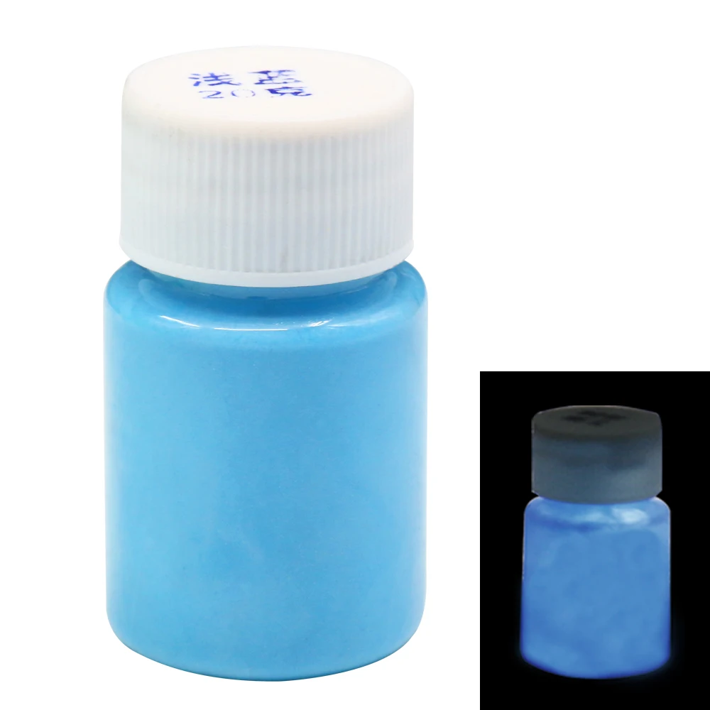 

20g per Bottle Light Blue Color Luminous Paint Noctilucent Powder Fluorescence DIY Party Creative Glow In Dark Decorations