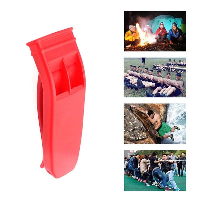 Dual Band Outdoor Sports Survival Whistle Life Saving Emergency SOS Whistle With Buckle EDC Tool for Cheerleader Safety