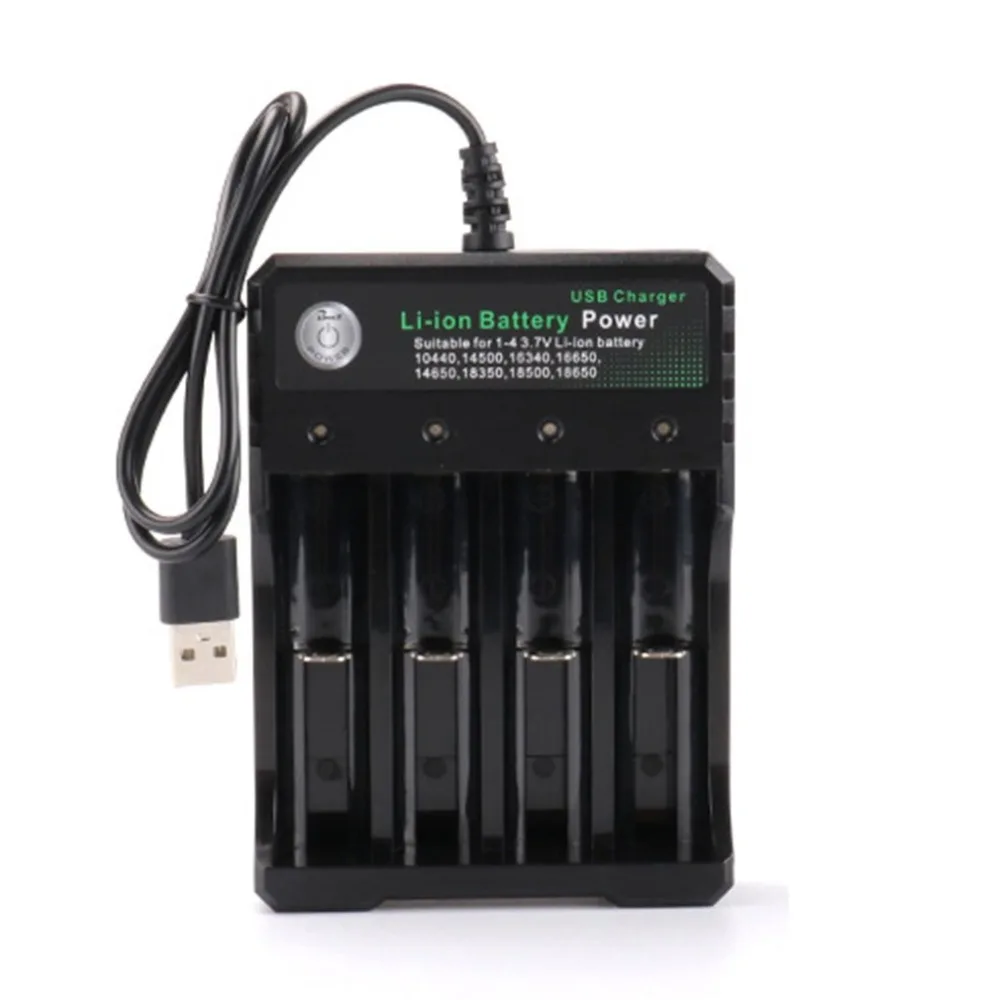 

LCD USB Battery Charger Smart for Lithium Battery 3.7V 4 Slots Work Independently USB Power Supply 5V 1-2A
