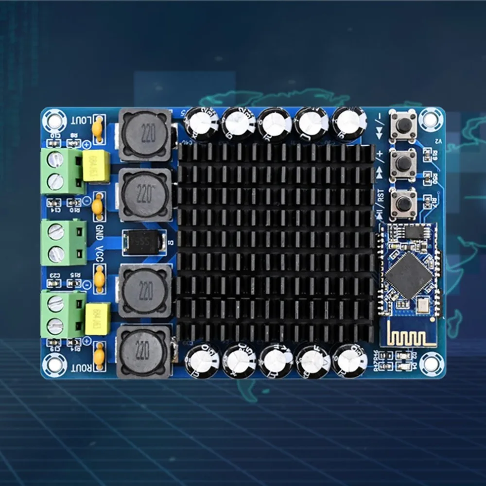 

XH-A102 New 4.1 HD Bluetooth TDA7498 DC12-24V 100w + 100w high power practical digital amplifier board B6-002