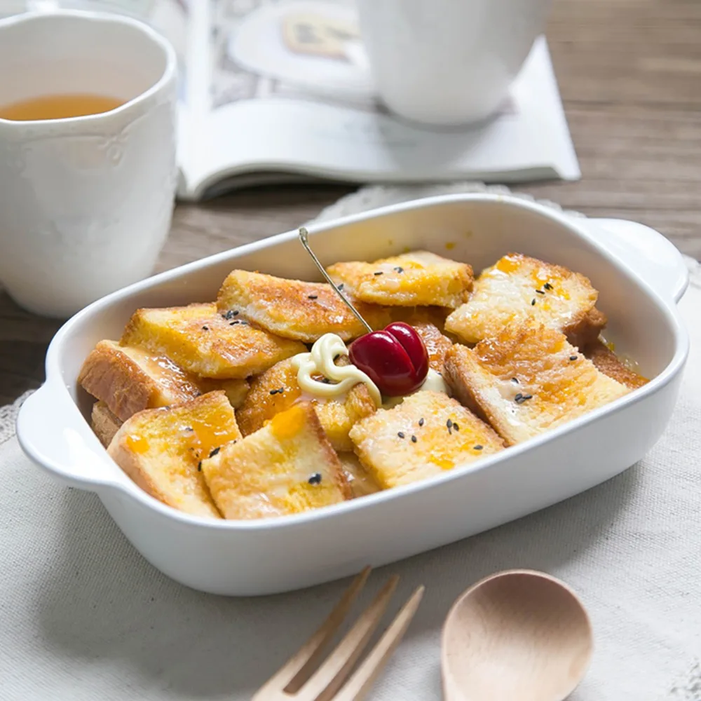 

MDZF SWEETHOME Bakeware Set Rectangular Baking Pan Ceramic Glaze Baking Dish for Cooking Cake