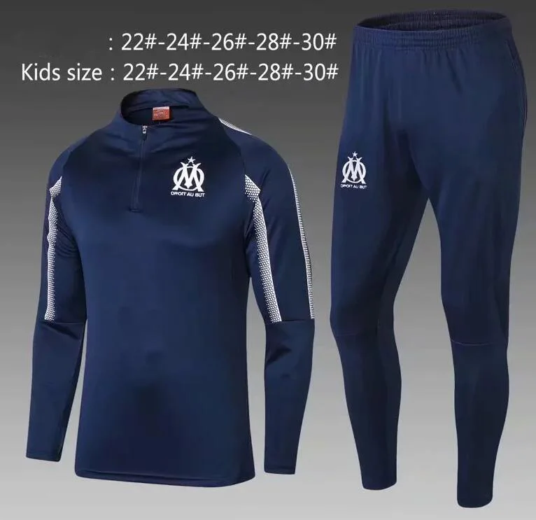 

New 2018 kids for Olympique de Marseille Maillot de foot 18 19 tracksuit boys PAYET STROOTMAN THAUVIN L.GUSTAVO running T-shirt