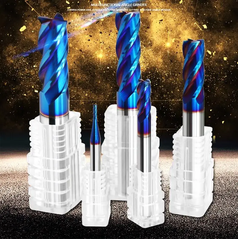 

Free Delivery 1pcs TIAIN Coated End Milling Cutter 65 Degree 4 Slot Carbide NC Flat Bottom Tungsten Steel Milling Cutter