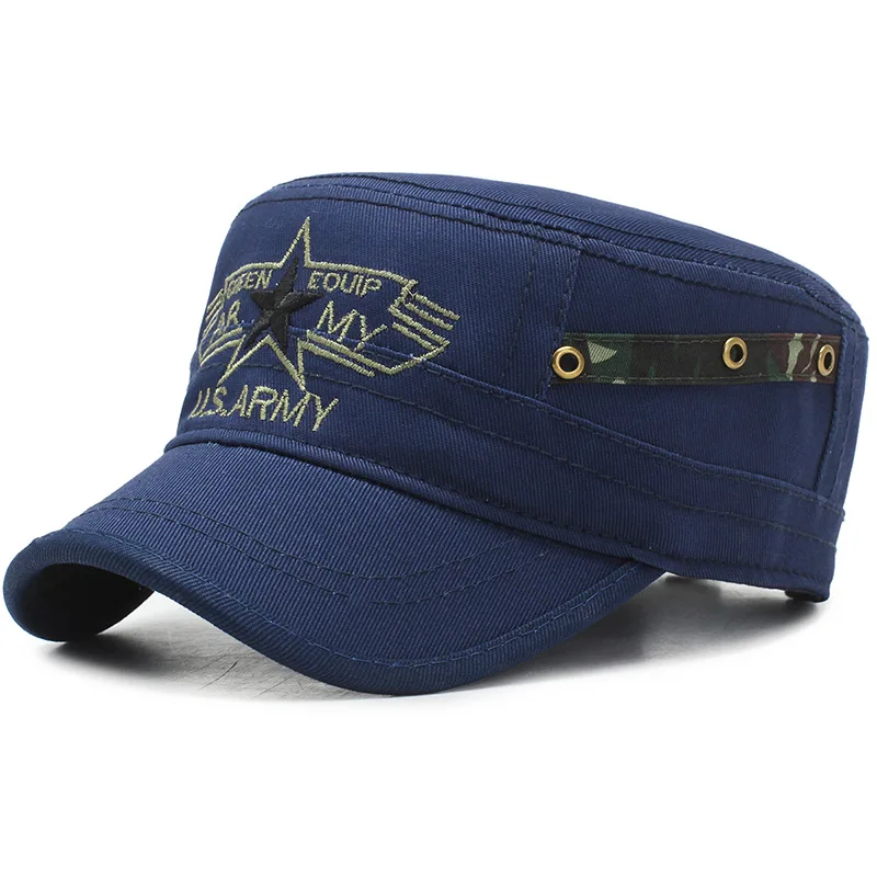 SQTEIO летняя камуфляжная армейская кепка газетчика мужские шляпы с плоским верхом военная шляпа для женщин - Цвет: 04