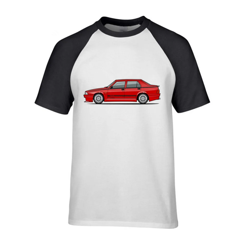 Мужская футболка с коротким рукавом Alfa Romeo 75 хлопковая Футболка круглым вырезом