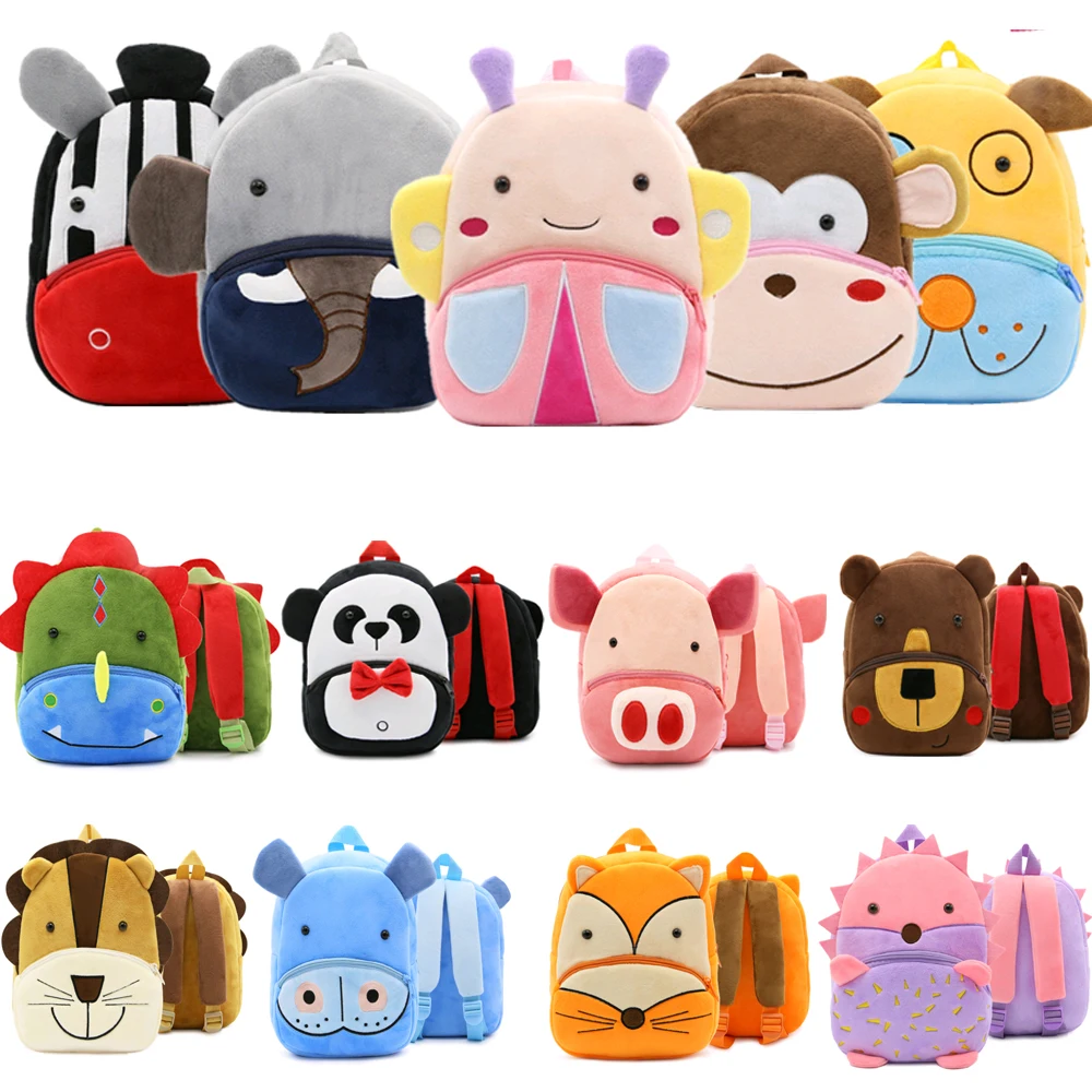 

Cute Elephant Cat Plush Backpack Toys Kids Kindergarten Schoolbag Boys Girls Baby Student Shoulder Bags Children