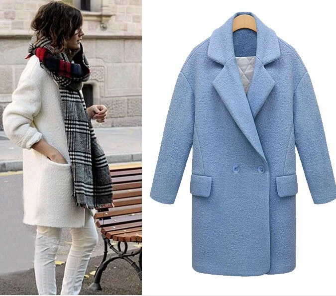 

UK 2019 Autumn Winter Classic Simple Women Oversized Woolen Tweed Coat and Jacket Overcoat casaco feminino Manteau femme