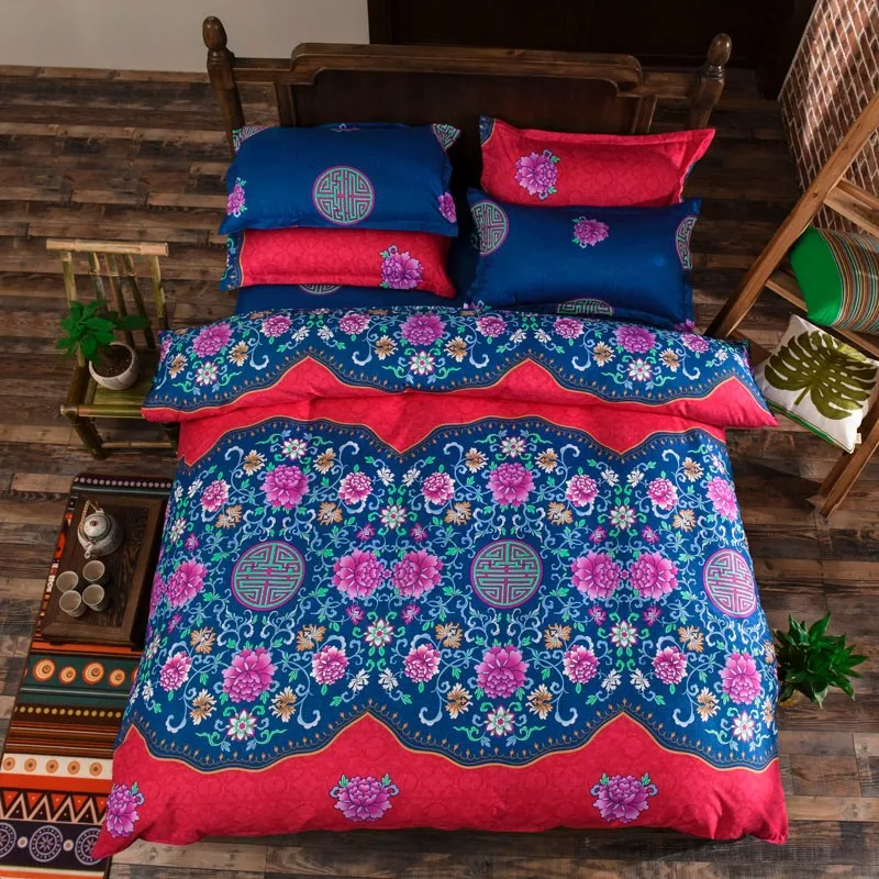 Boho Bedding Set Floral Bed Linen Home Textiles Printed Duvet Cover
