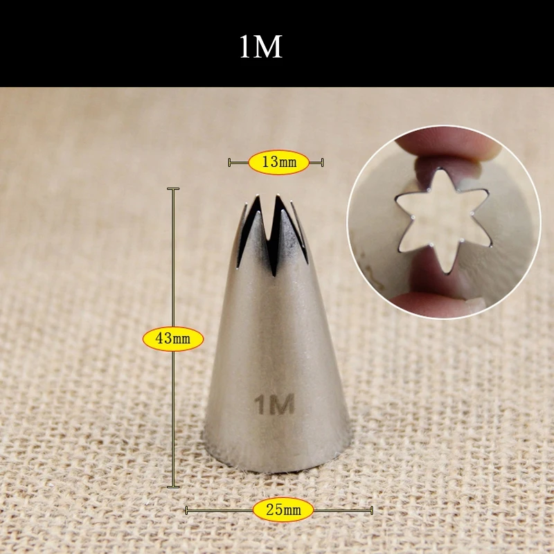 Средний Открытый звезда советы из нержавеющей стали глазурь трубопроводов сопла украшения торта Кондитерская насадка наборы кексов Инструменты для выпечки