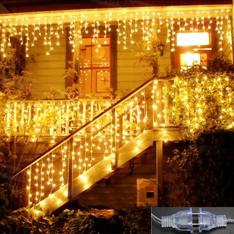 Christmas Garland LED Curtain Icicle String Light 220V 4m 96Leds Indoor Drop LED Party Garden Stage Outdoor Decorative Light Christmas Garland LED Curtain Icicle String Light 220V 4m 96Leds Indoor Drop LED Party Garden Stage Outdoor Decorative Light