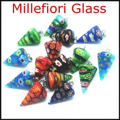 

3pcs millfiori glass pendant mauro glass charms jewelry pendant glass pendant top fashion for necklace making