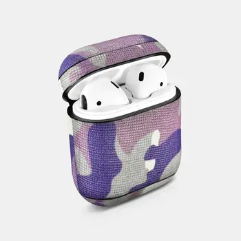 

ICARER for Apple AirPods Camouflage Pattern Real Leather Protective Case Bag for iPhone Earphone Accessories Cover