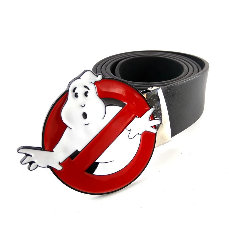 Cinturón de cuero de imitación hombre, accesorio clásico de dibujos animados de cazafantasmas, de metal para cinturones, color Cinturones de hombre| - AliExpress