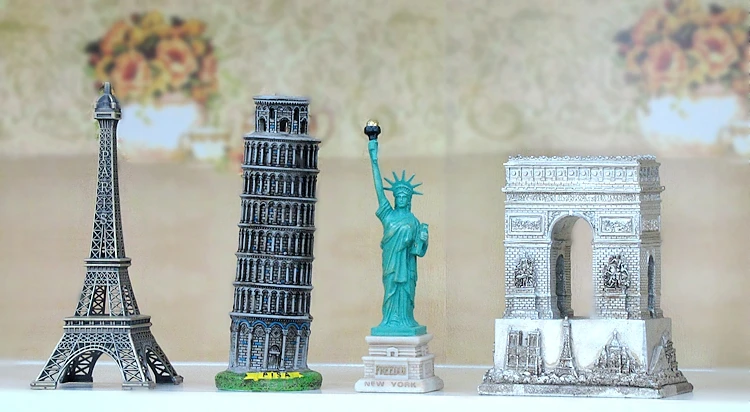 Французский ориентир Триумфальная арка орнамент ремесла статуя Европейское здание Смола Модель Статуэтка Франция архитектура Скульптура дома