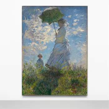 

Home Decor Canvas Painting Abstract Unframed Claude Monet The Walk Woman Wall Art Picture for Living Room Painting Printings