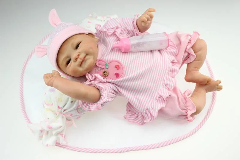 45 см Reborn куклы Младенцы полностью ручной работы коричневые глаза силиконовые виниловые Новорожденные куклы детские игрушки мягкий подарок для девочек