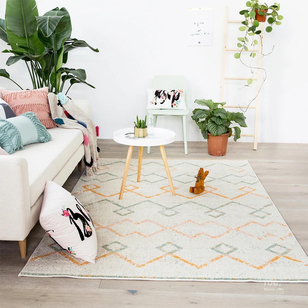 

Kilim Carpet geometric Bohemia Indian White Rug plaid striped Modern contemporary design Nordic style