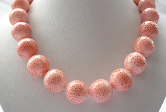 

ddh002672 stunning big 16mm round pink crude coral necklace 28% Discount