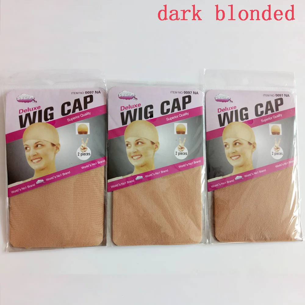 Hot Sale Wig Cap Hairnets for Weave 2 Pieces/Pack Hair Nets Stretch Mesh Wig Cap 6 Colors 30 Pieces/Lot(15bags)