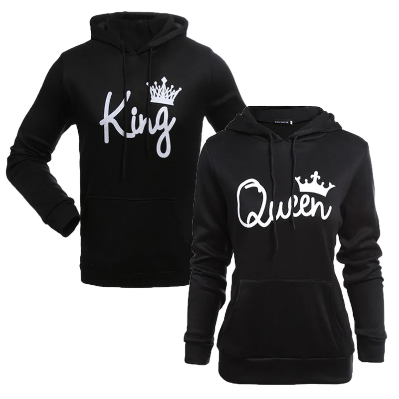  2019 cute king queen hoodie oversized sweatshirt womens clothing harajuku fashion streetwear woman 