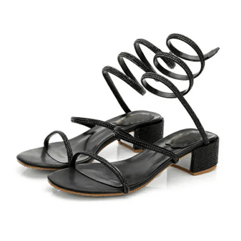 LALA-IKAI-Women-Shoes-2018-New-Spring-Summer-Crystal-Serpentine-Winding-Gladiator-Med-Heel-Sandals-For