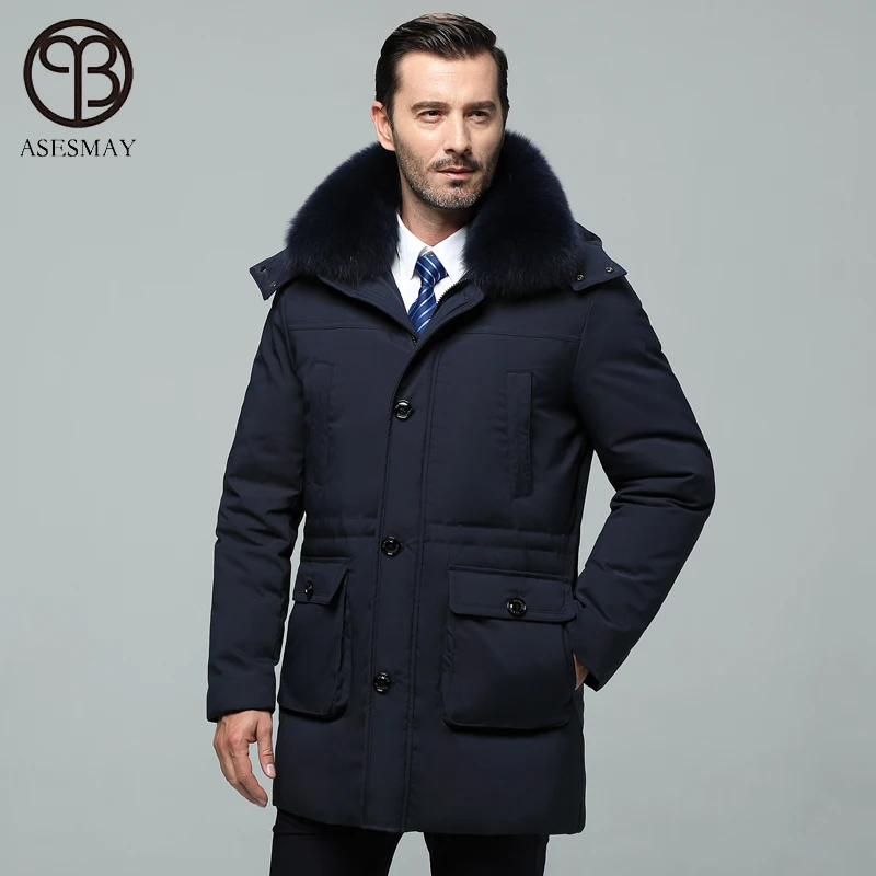 Asesmay Брендовые мужские зимние куртки и пальто высококачественные парки с